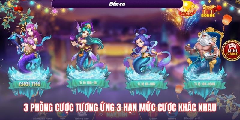 68 Game Bài cung cấp 3 phòng cược khác nhau
